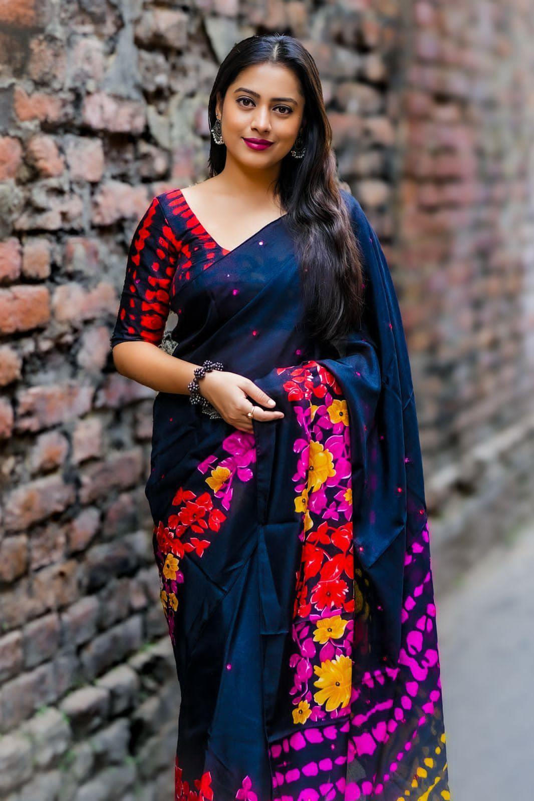 Floral Manipuri Silk Saree