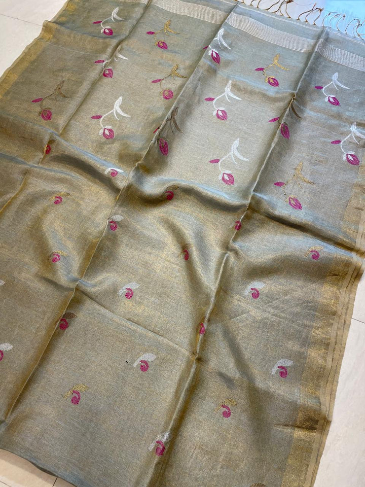 A New Blessing Tissue Linen Saree