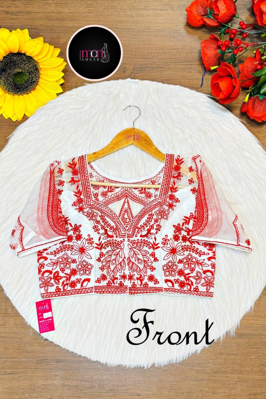 Red Thread Organza Blouse