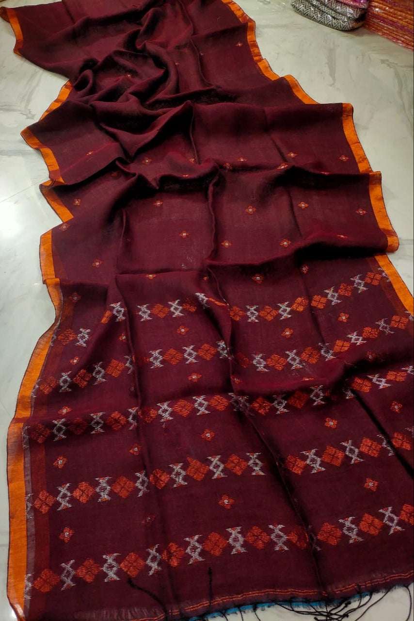 Subheccha Linen Jamdani Saree