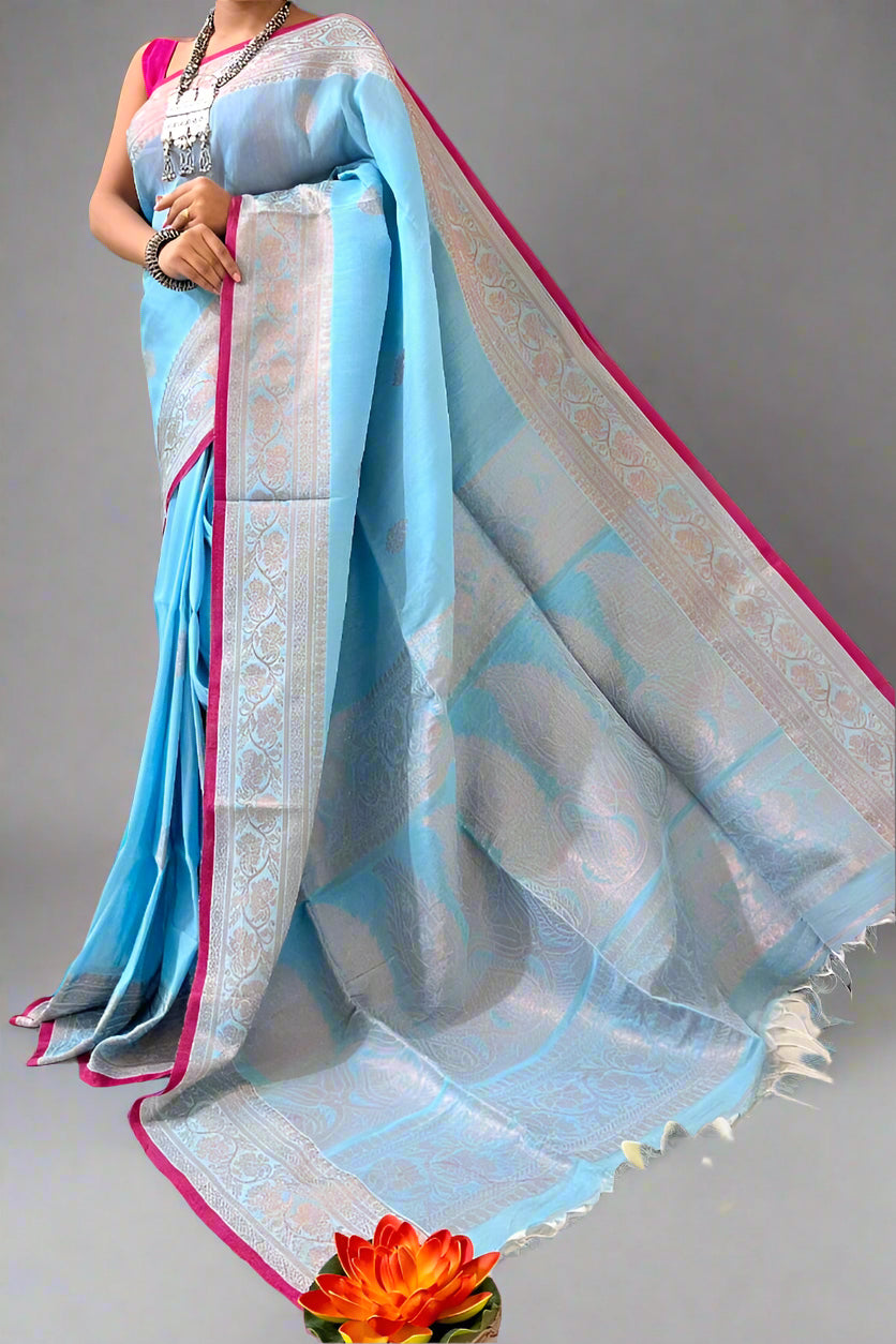 Saahithi Cotton Linen Banarasi Saree