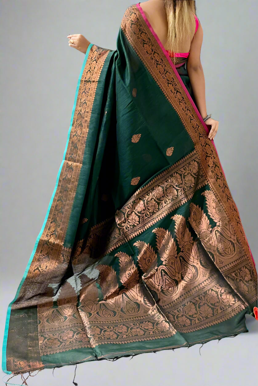 Saahithi Cotton Linen Banarasi Saree