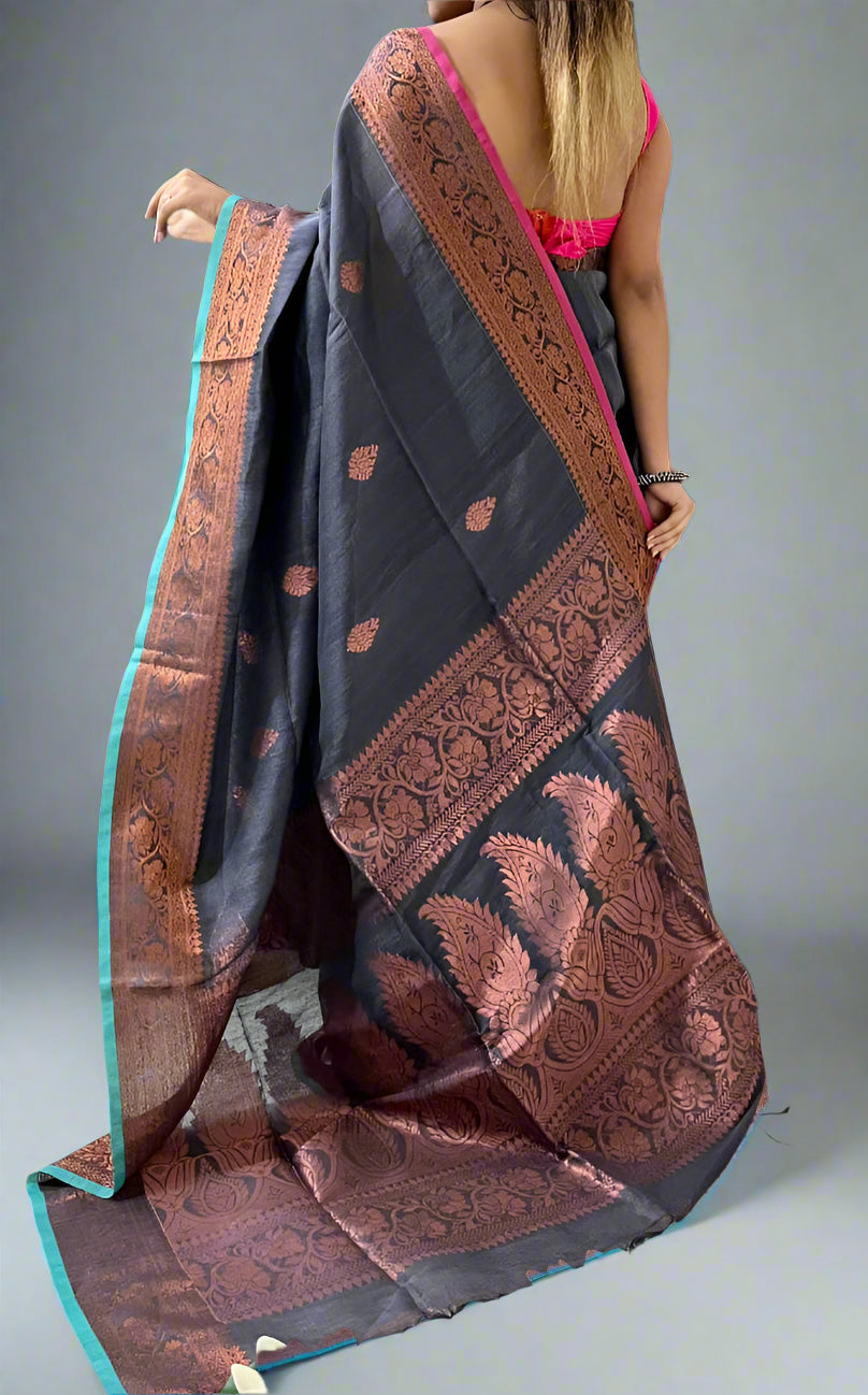 Saahithi Cotton Linen Banarasi Saree