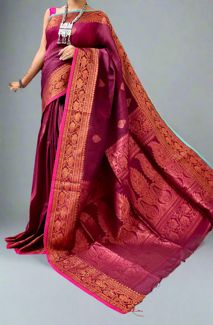 Saahithi Cotton Linen Banarasi Saree