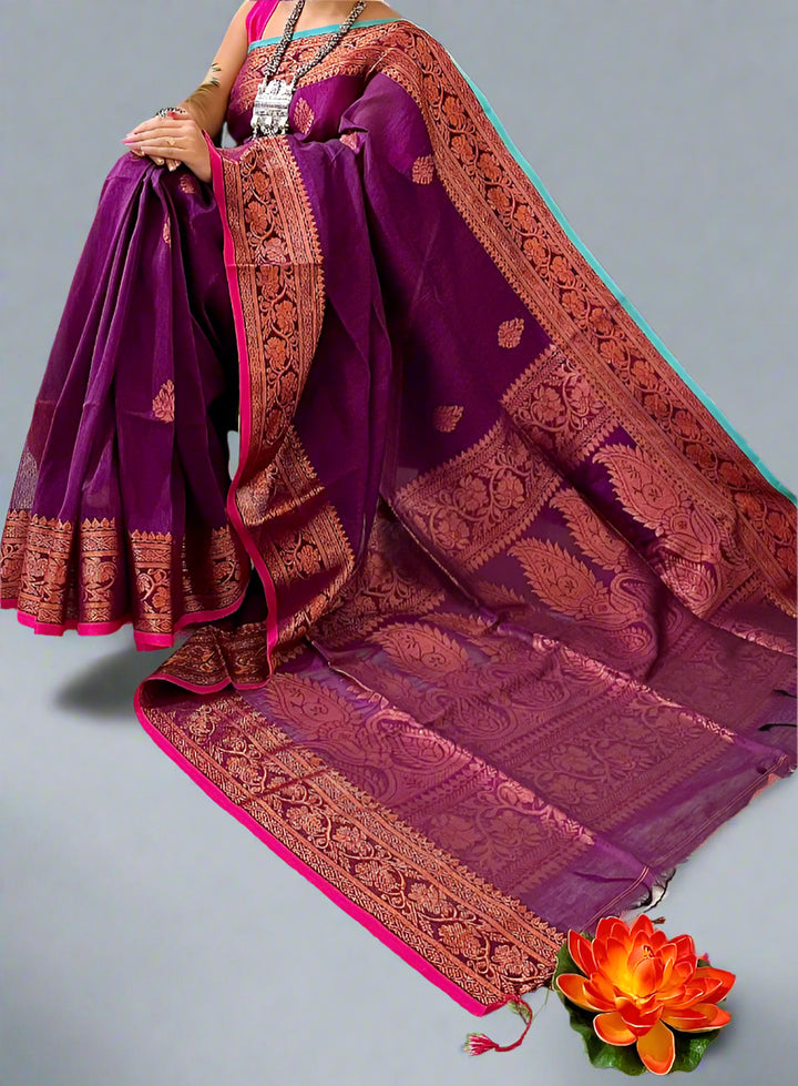 Saahithi Cotton Linen Banarasi Saree