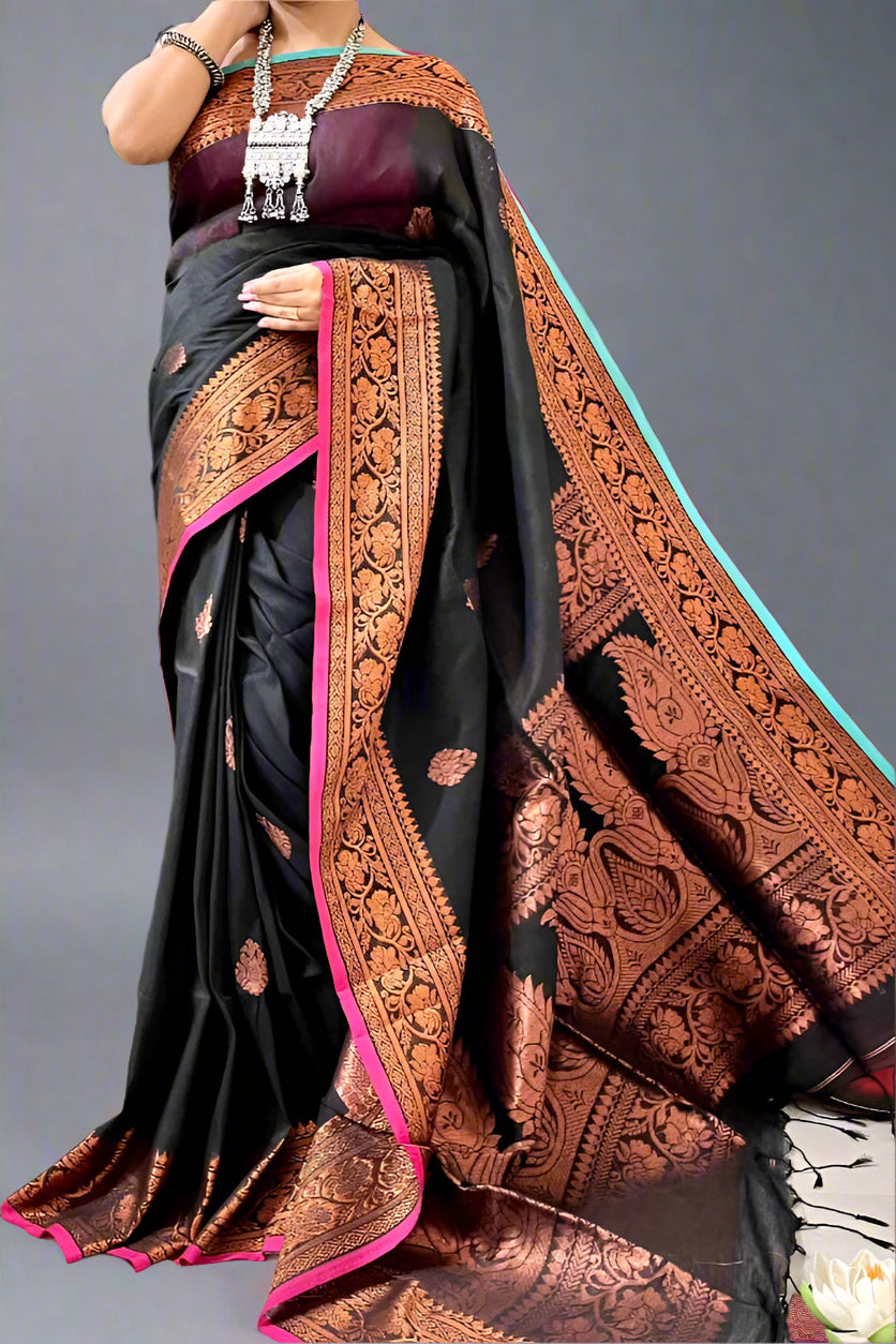 Saahithi Cotton Linen Banarasi Saree