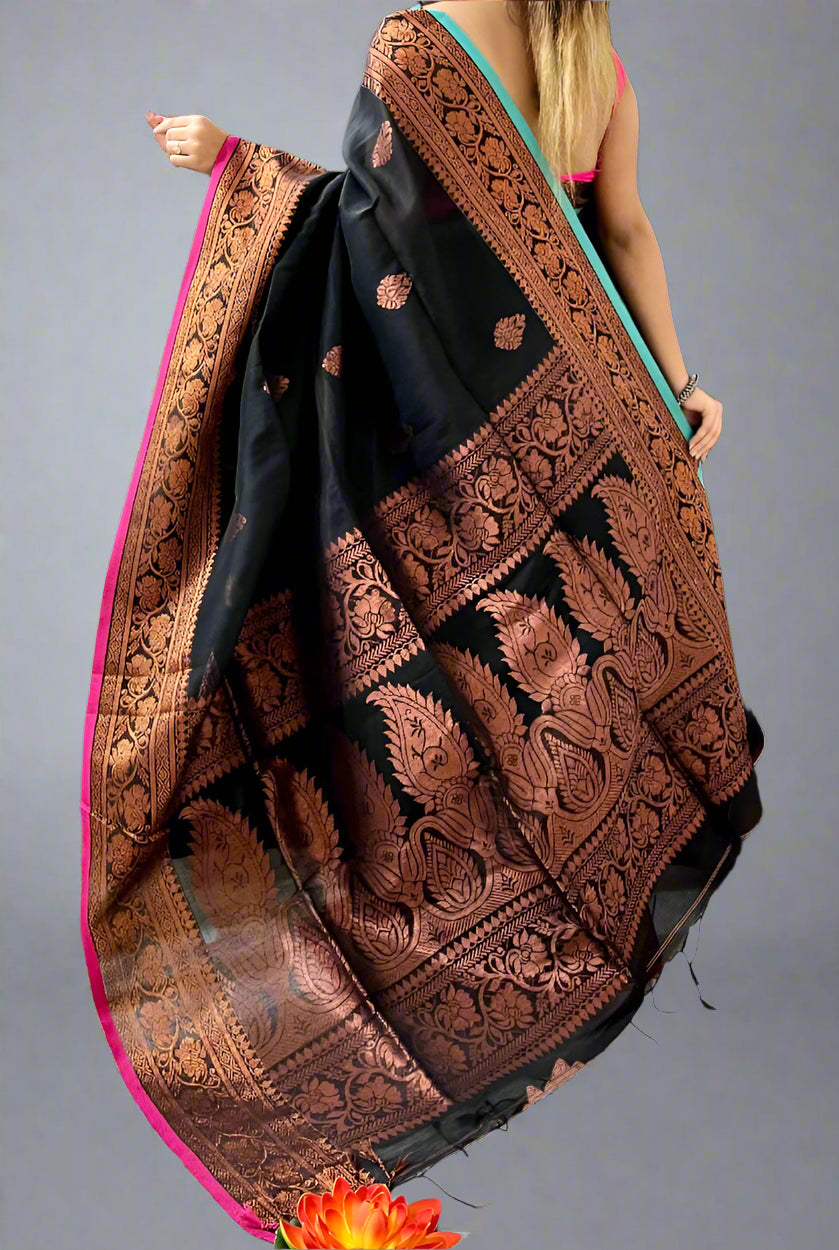 Saahithi Cotton Linen Banarasi Saree