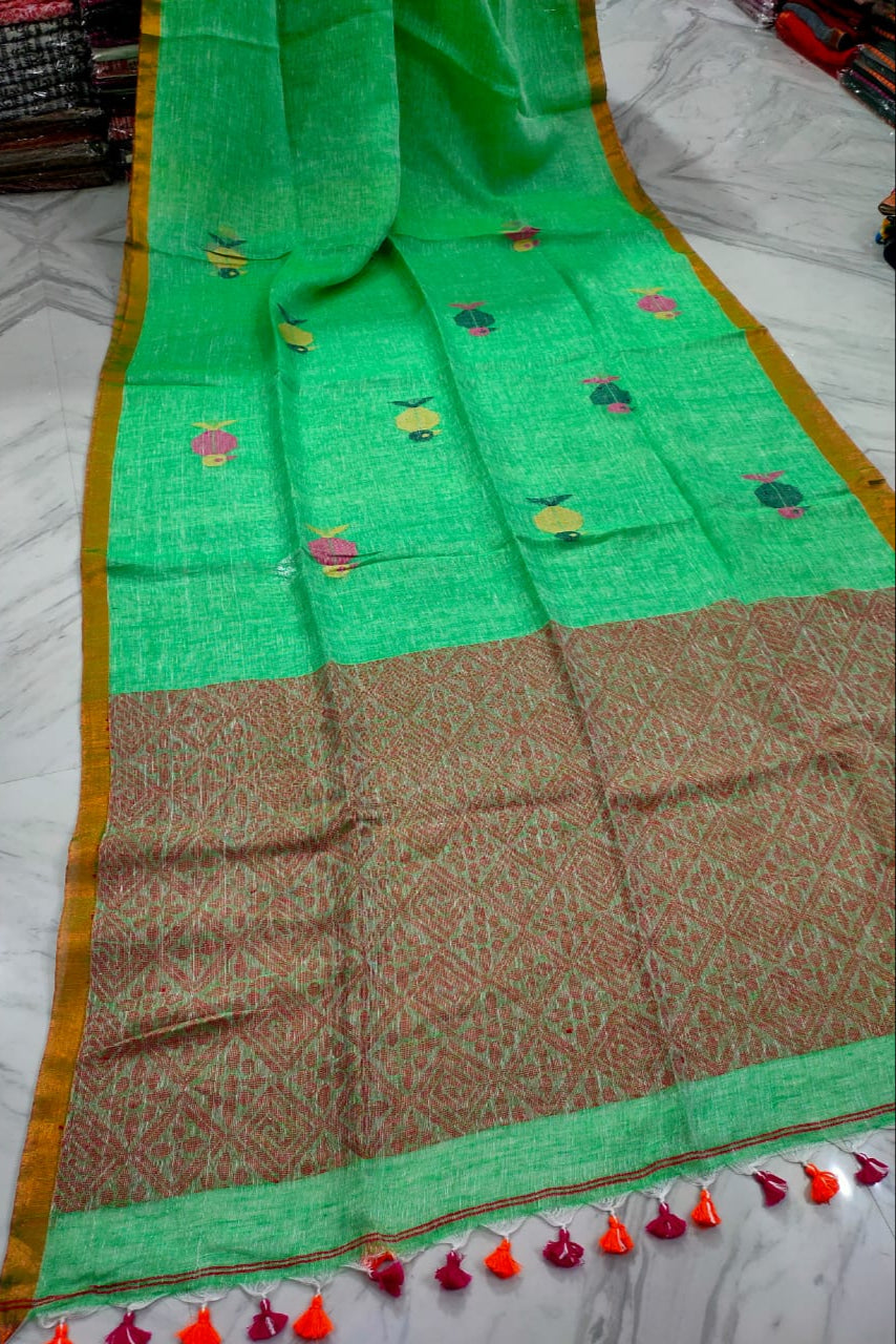 Saanjali Linen Jamdani Saree