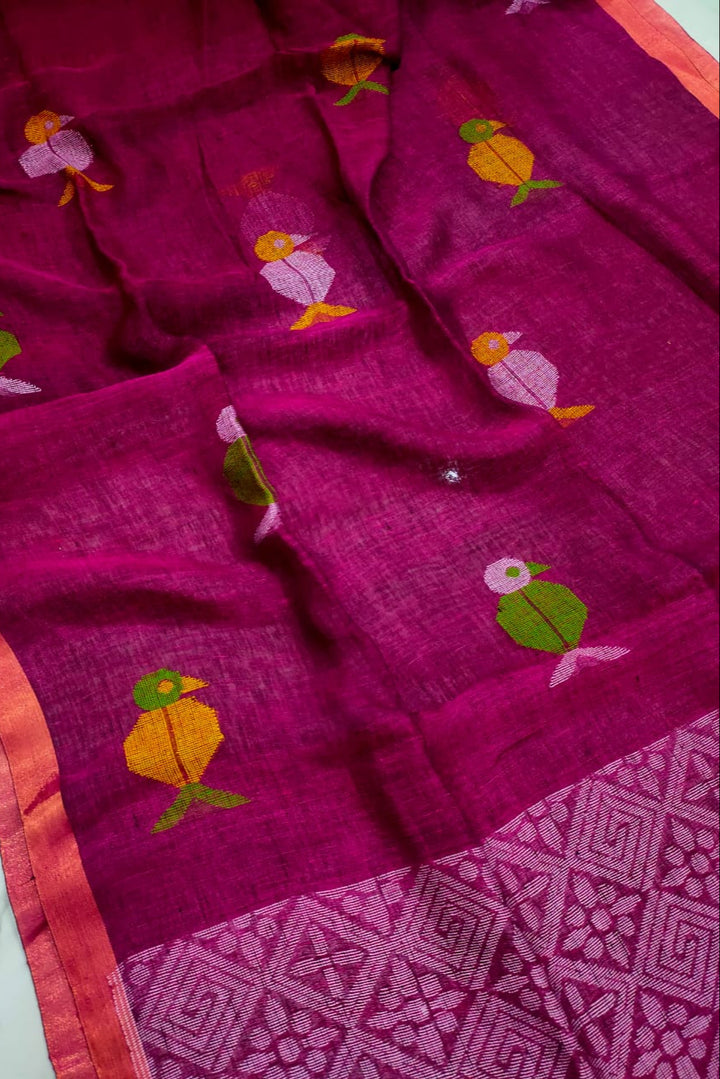 Saanjali Linen Jamdani Saree