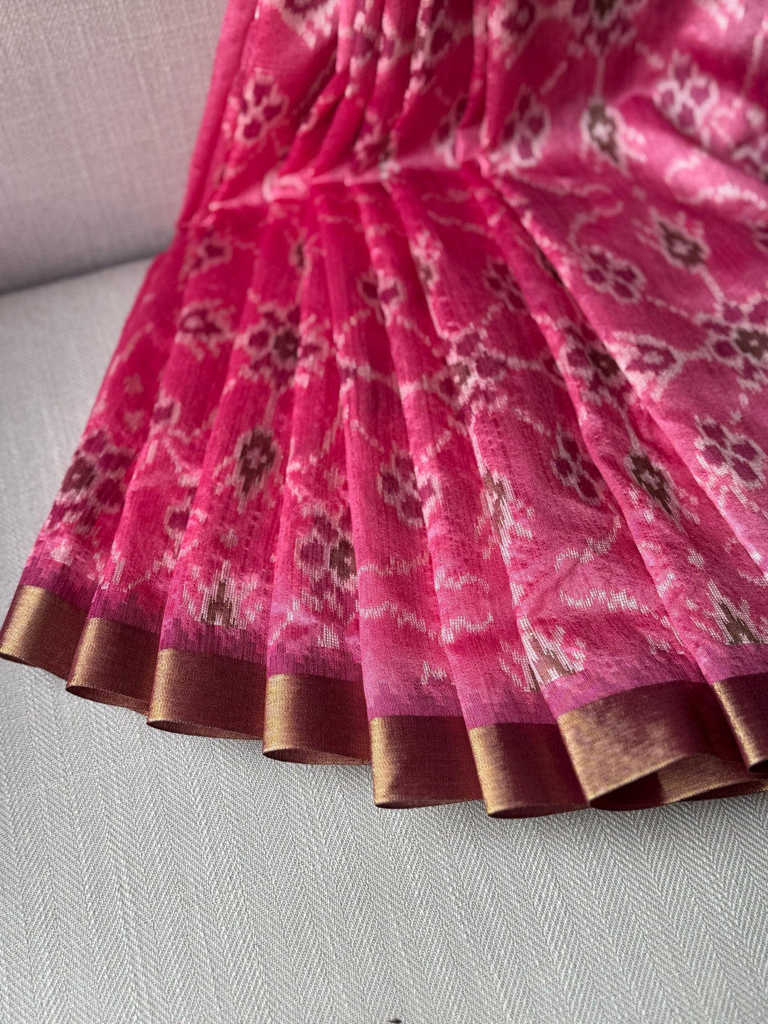 Wander More Tussar Pink Silk Saree