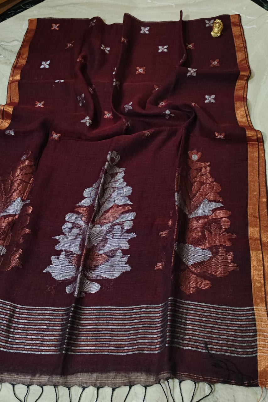 Kaniska Linen Jamdani Saree