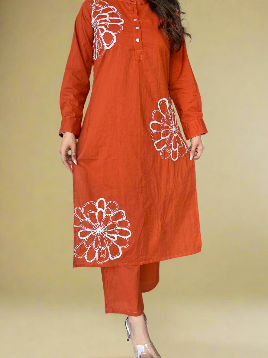 Eyes Of Sky Cotton Kurti Set