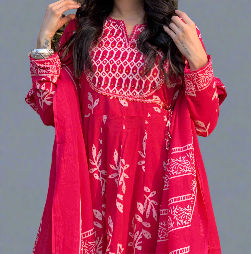 Blanket Of Color Cotton Kurti Set