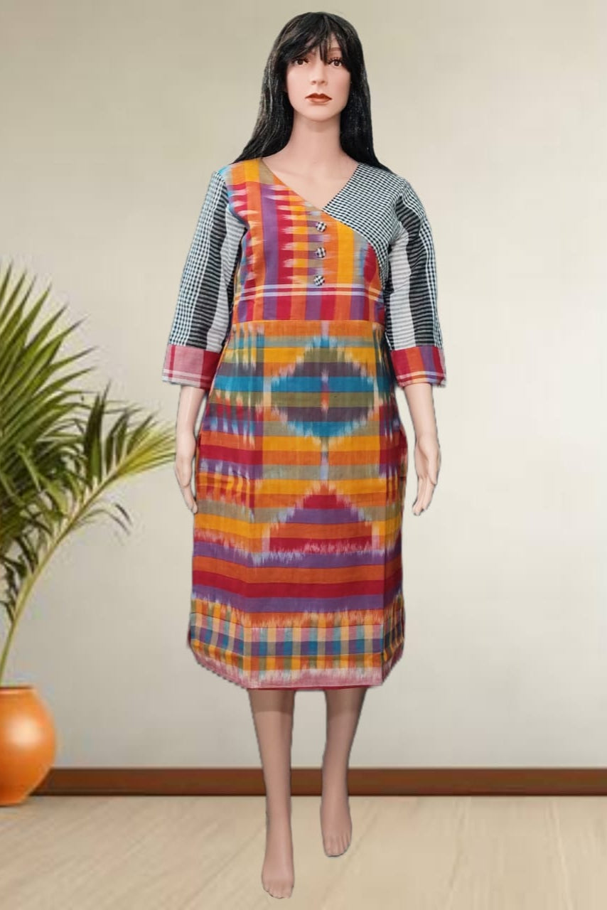 Rangila  - Multicolor Pure Cotton Gamcha Dress