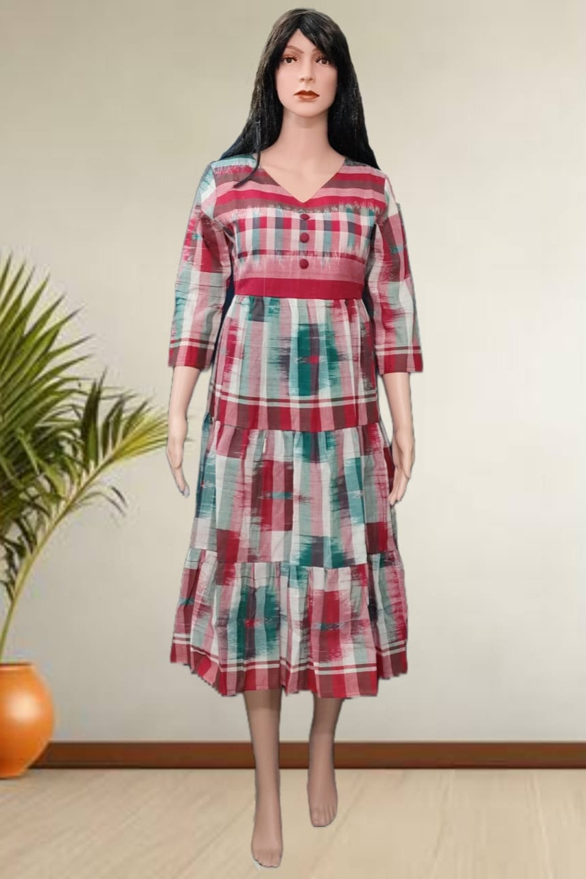 Rangila  - Multicolor Pure Cotton Gamcha Dress