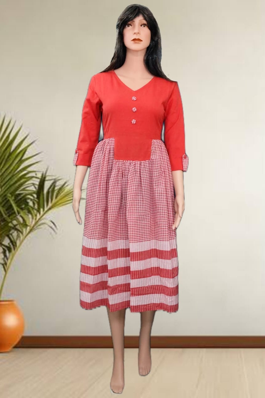 Rangila  - Multicolor Pure Cotton Gamcha Dress