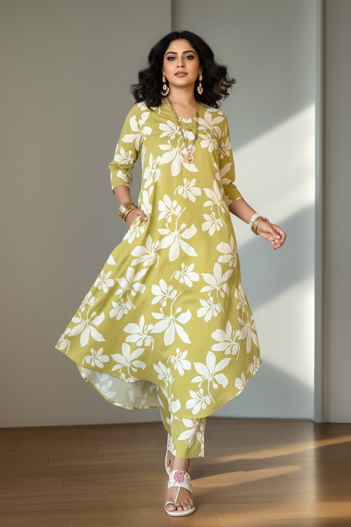 Waltzing With Wind Cotton Kurti Set