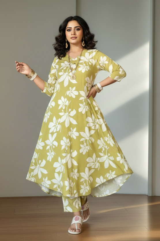 Waltzing With Wind Cotton Kurti Set