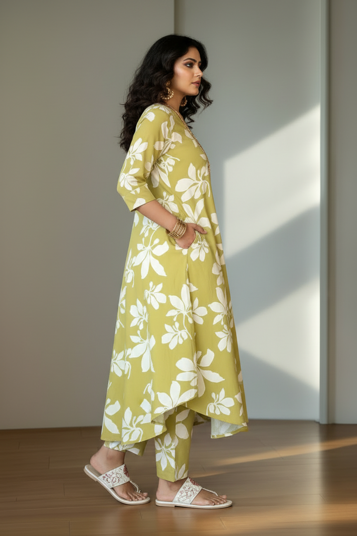 Waltzing With Wind Cotton Kurti Set