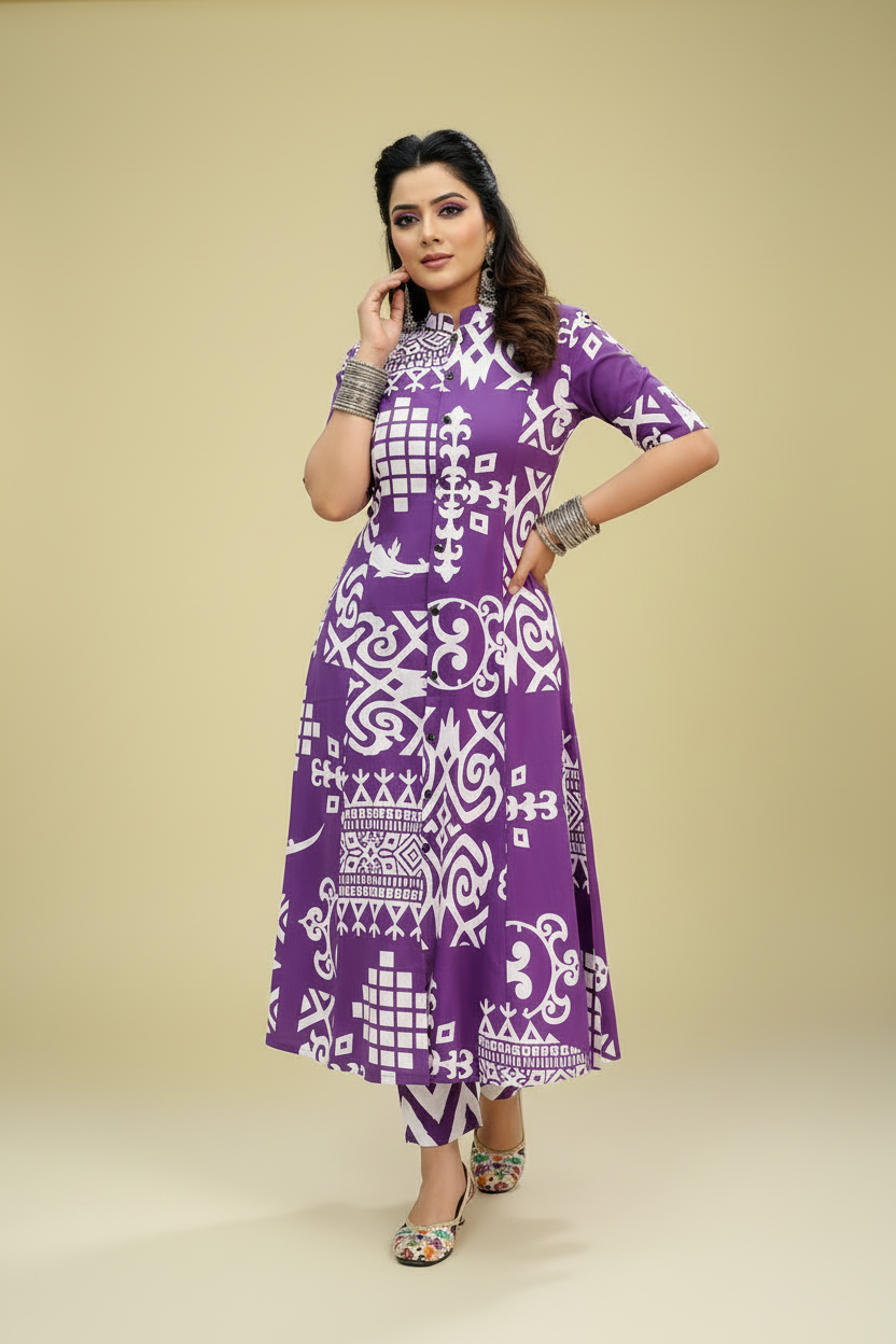 One Day Tale Cotton Kurti Set