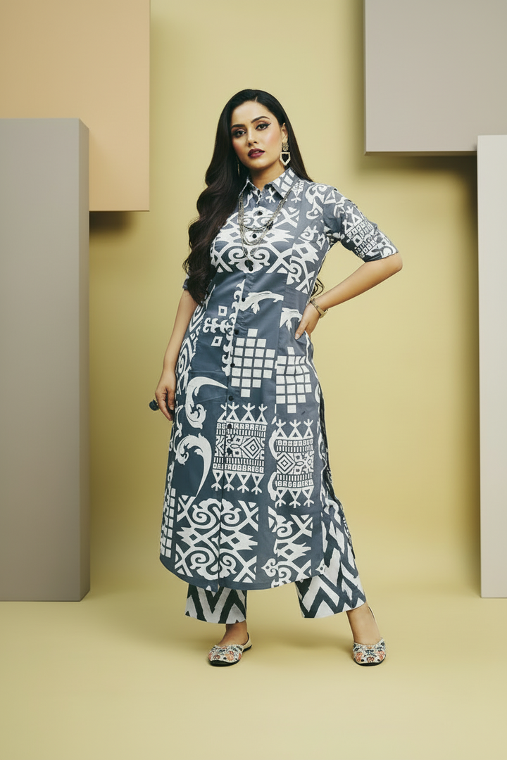 One Day Tale Cotton Kurti Set