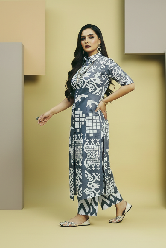 One Day Tale Cotton Kurti Set