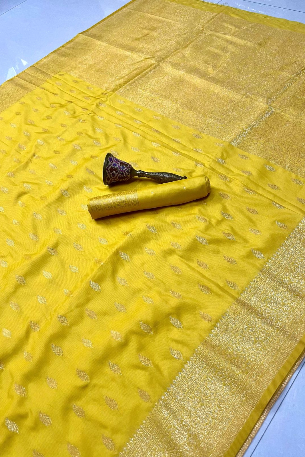 Today’s Treasures Yellow Banarasi Silk Saree