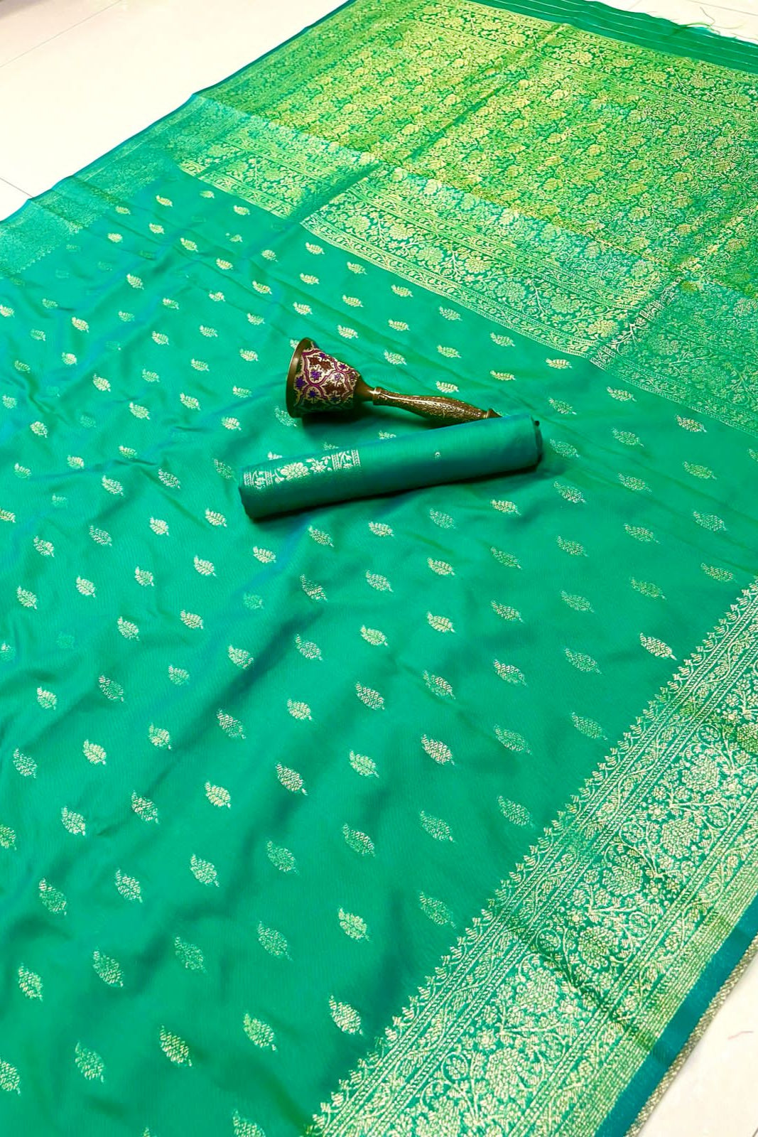 Today’s Treasures Green Banarasi Silk Saree