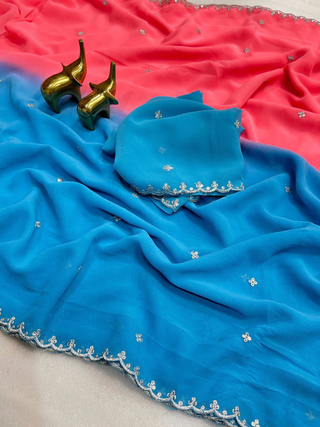 Crown With Pride Georgette Silk Saree