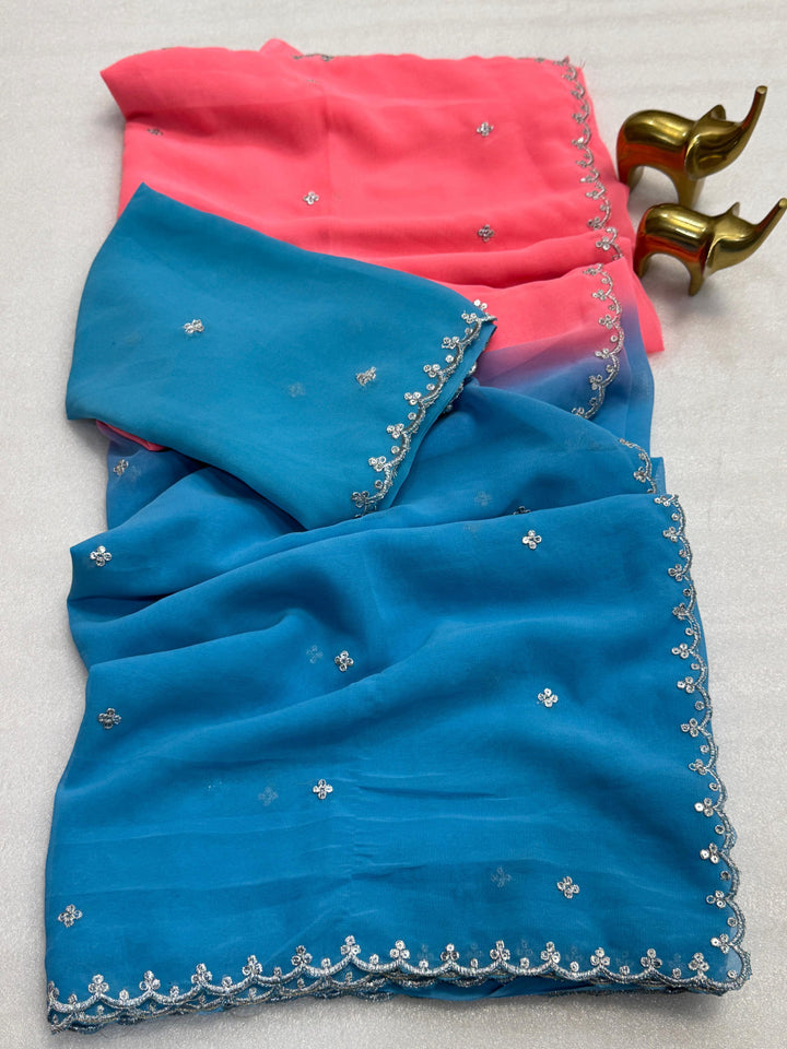 Crown With Pride Georgette Silk Saree