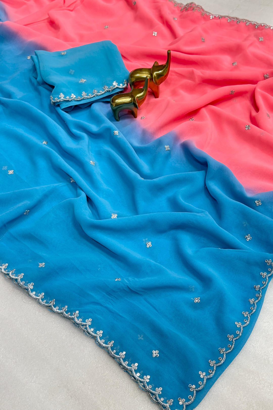 Crown With Pride Georgette Silk Saree