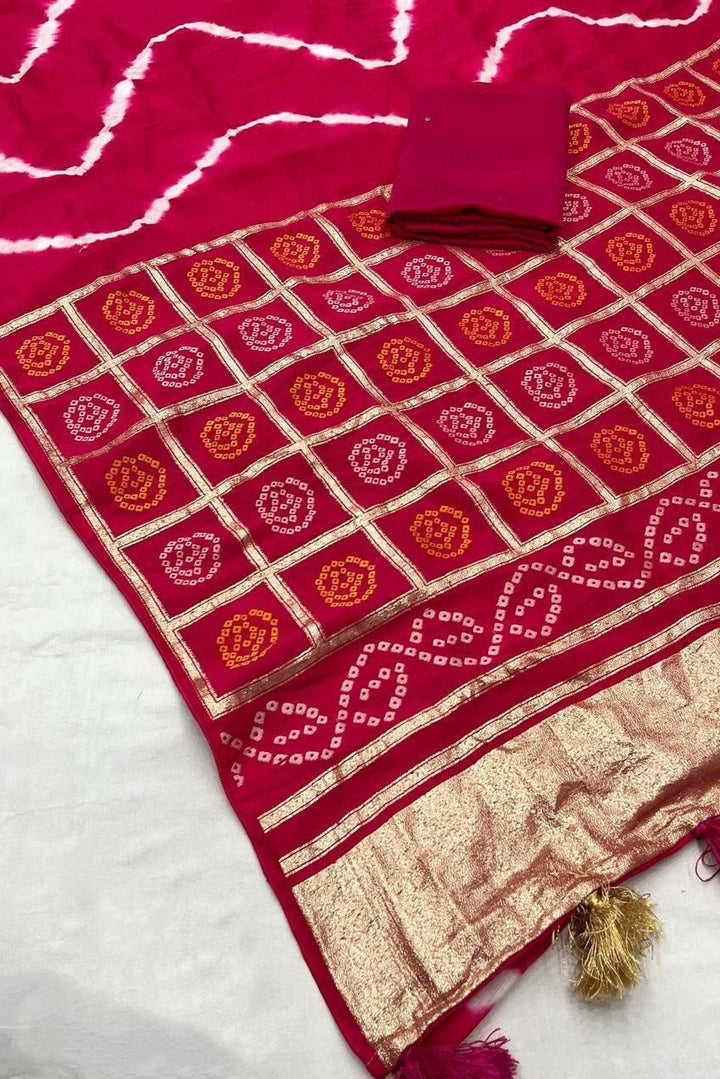 Demanding Leheriya Cotton Crepe Silk