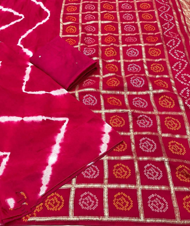 Demanding Leheriya Cotton Crepe Silk