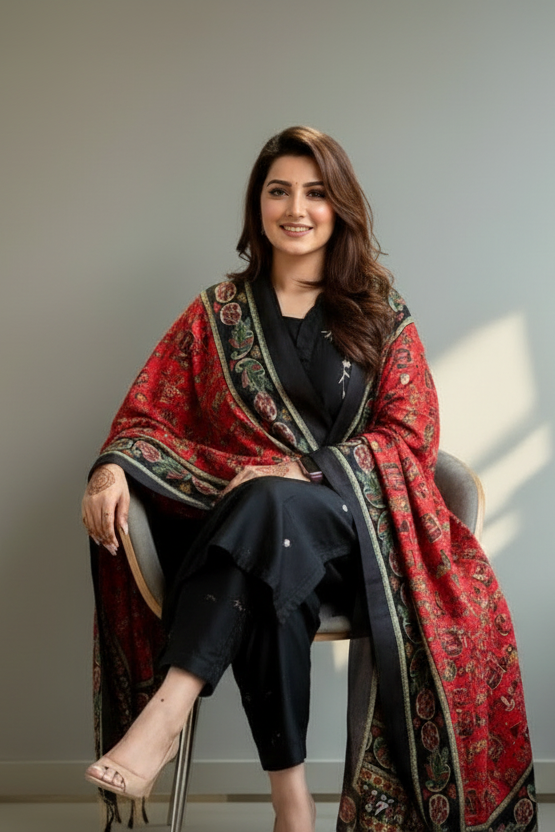 The First Love Black Cotton Kurti Set