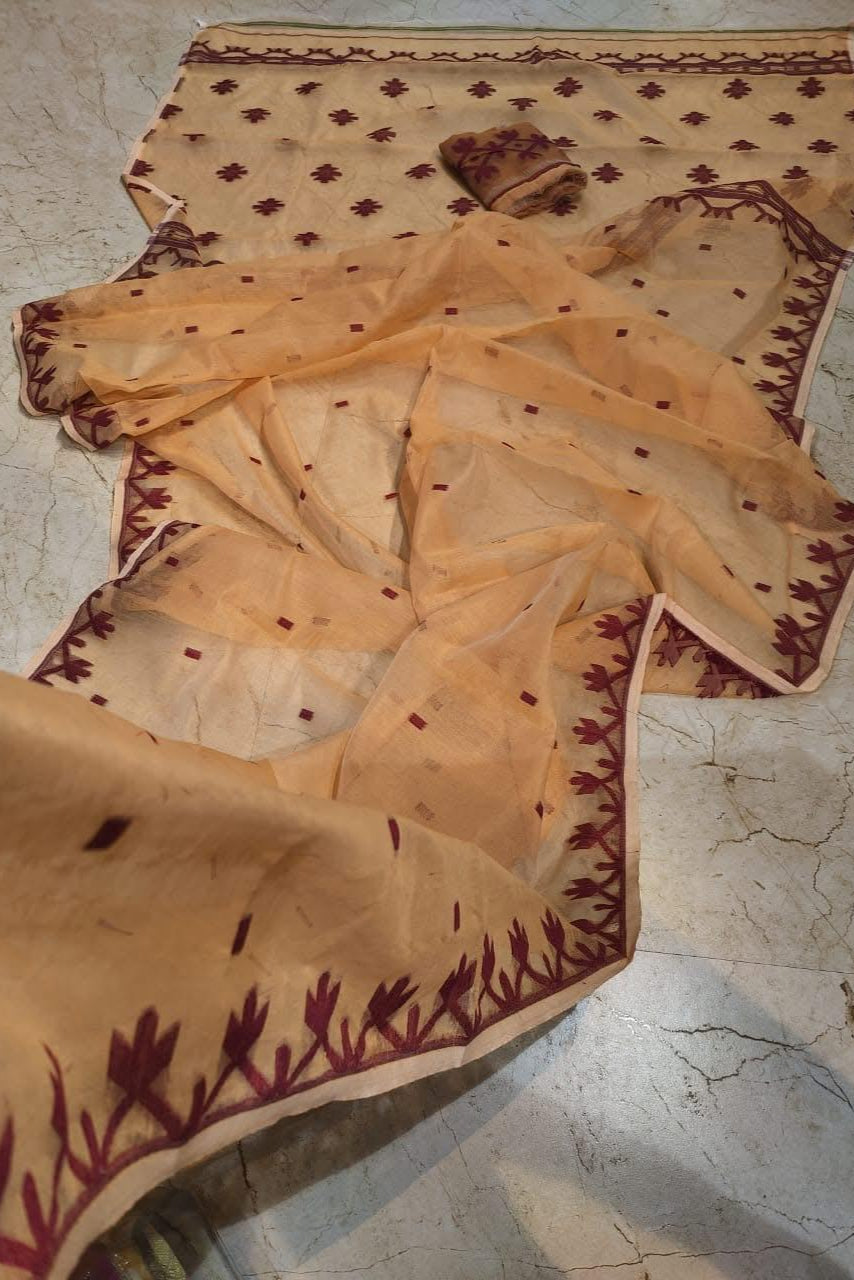 Uro Chithi Dhakai Jamdani Saree – Monamaar