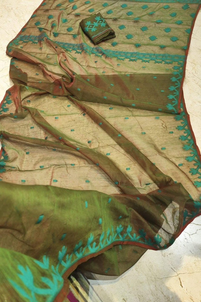 Uro Chithi Dhakai Jamdani Saree – Monamaar