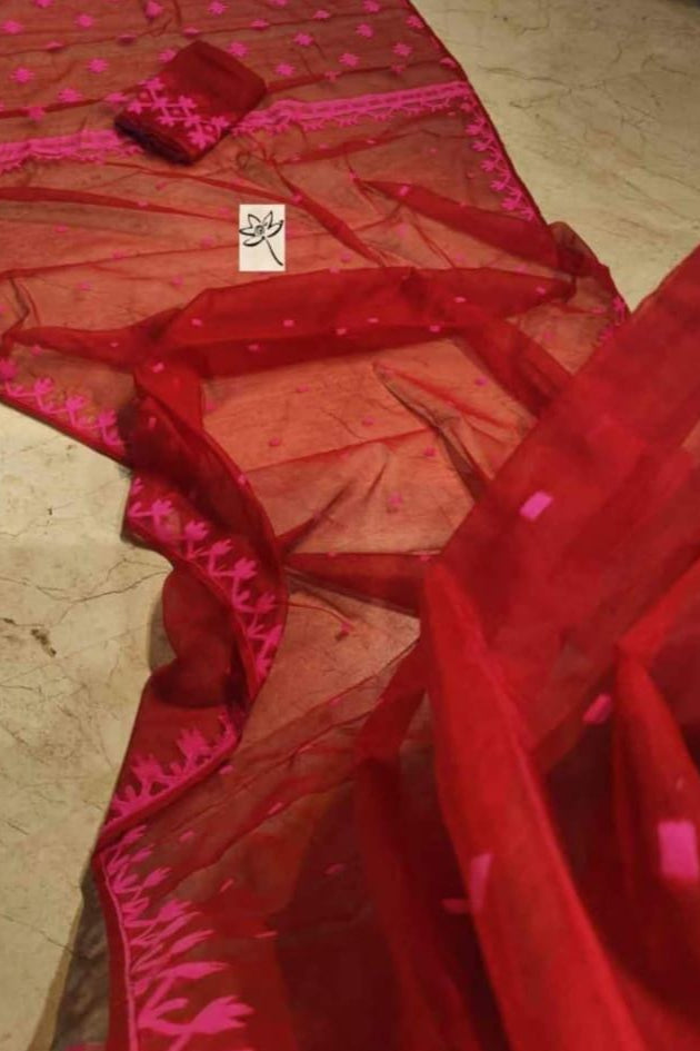 Uro Chithi Dhakai Jamdani Saree