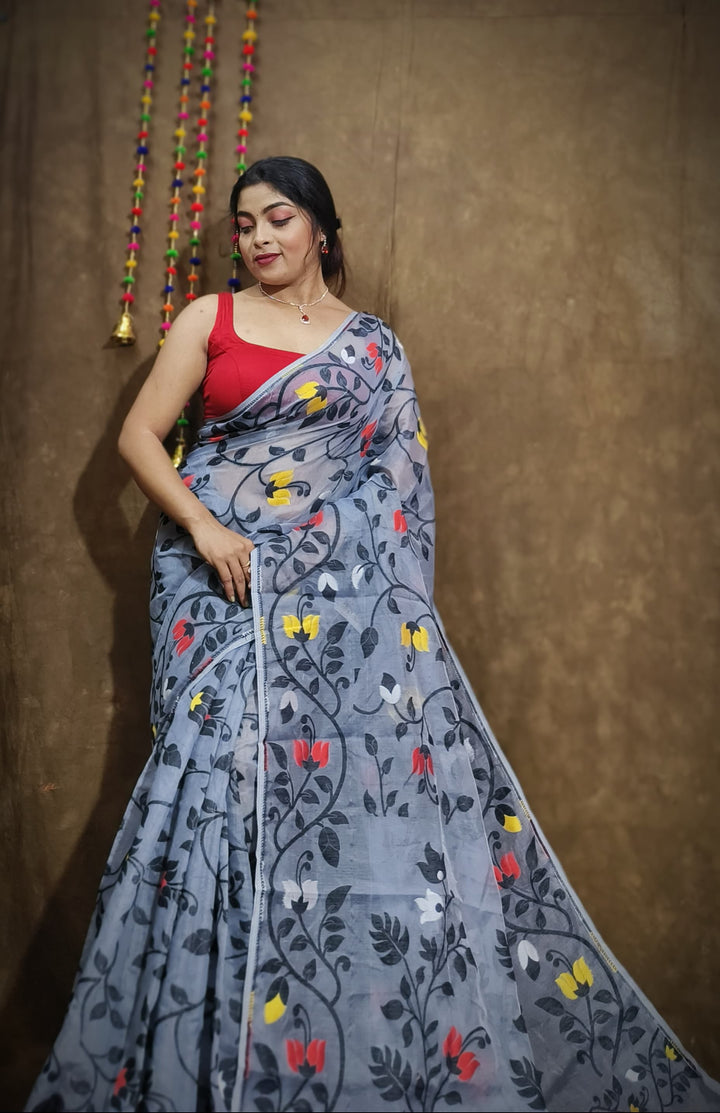 Latamina Dhakai Jamdani Saree