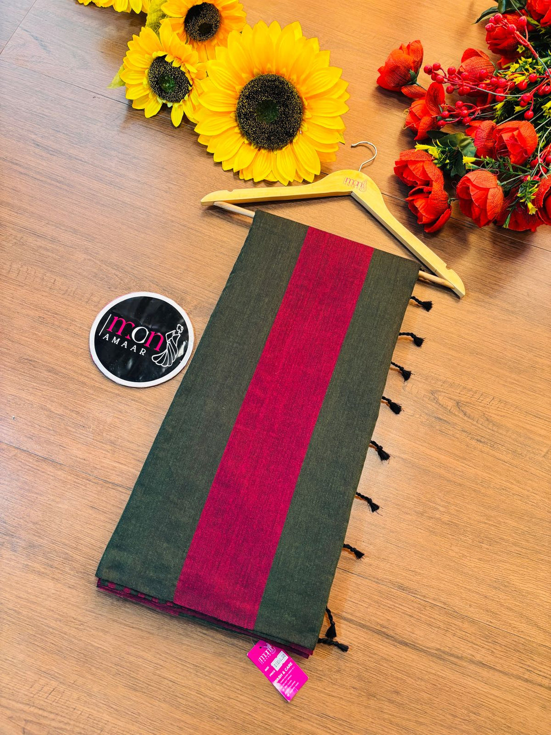 Multi Color Khadi Cotton Saree