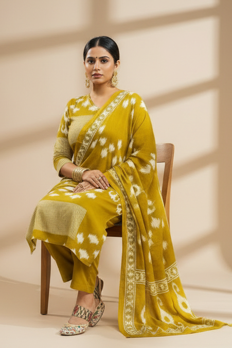 Cloudy Days Cotton kurti Set