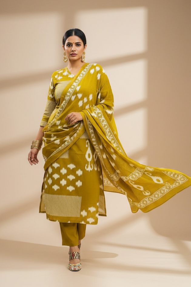 Cloudy Days Cotton kurti Set