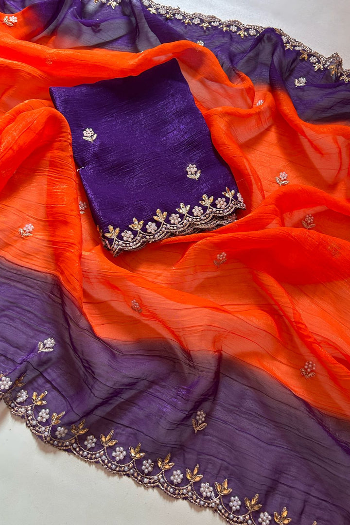 Fashion Queen Crush Chiffon Saree