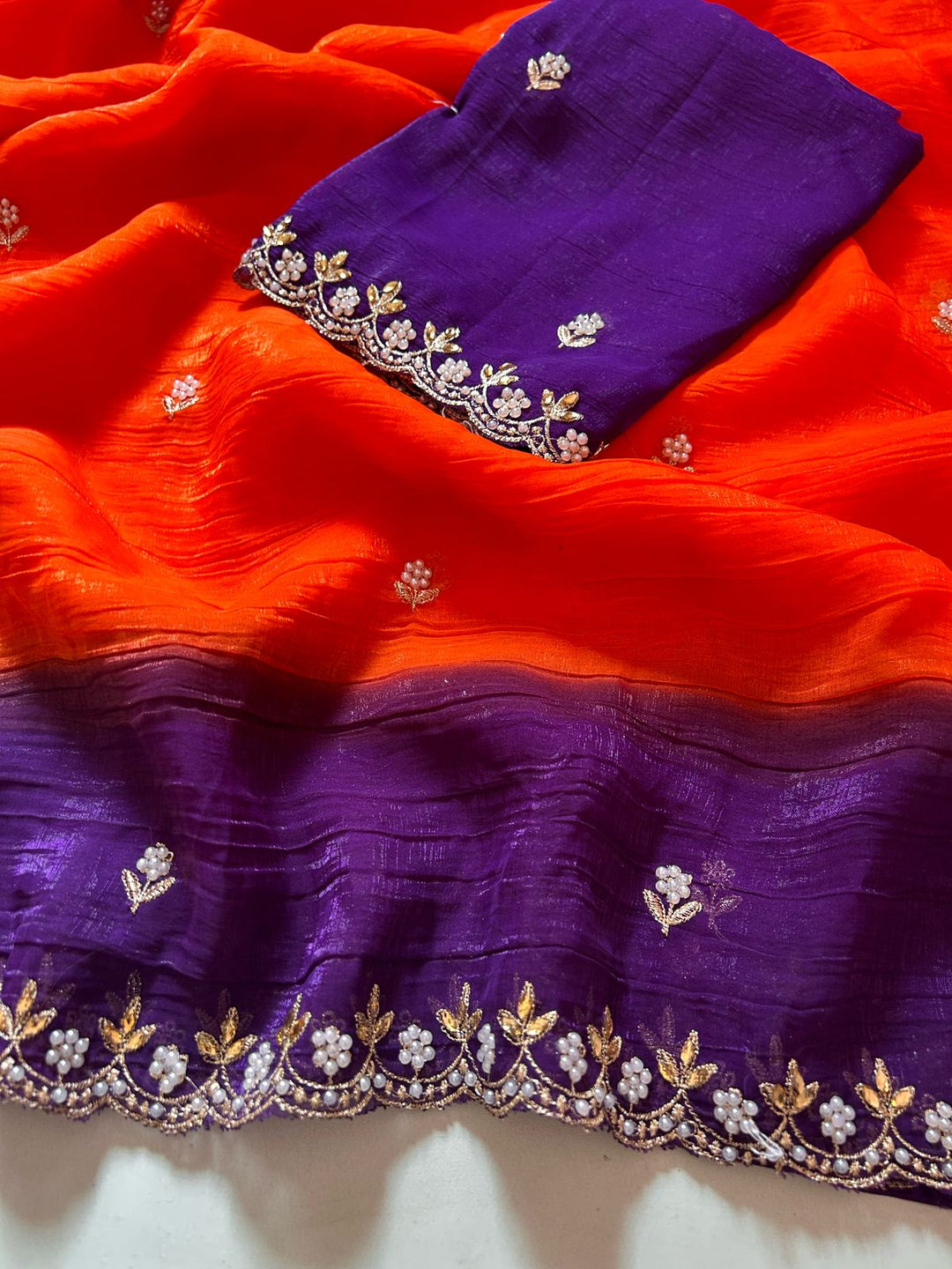 Fashion Queen Crush Chiffon Saree