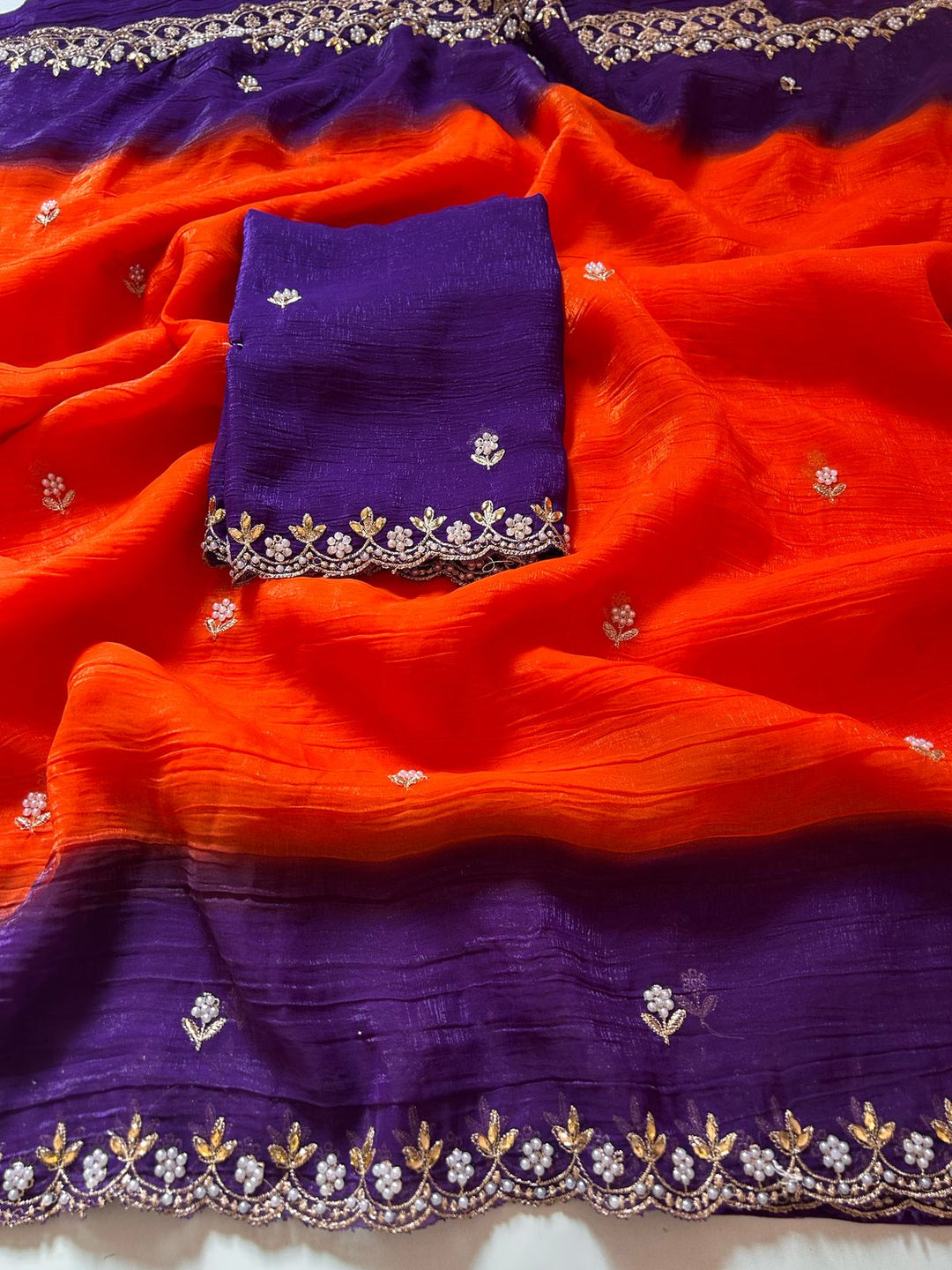 Fashion Queen Crush Chiffon Saree