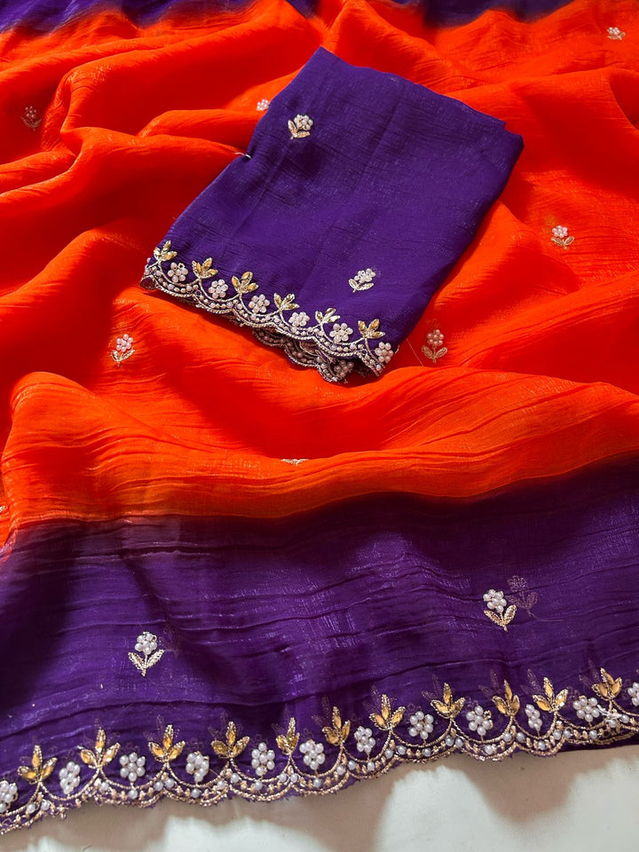 Fashion Queen Crush Chiffon Saree