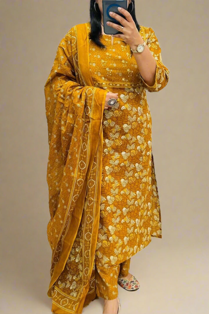 Realm Of Color Cotton Kurti Set