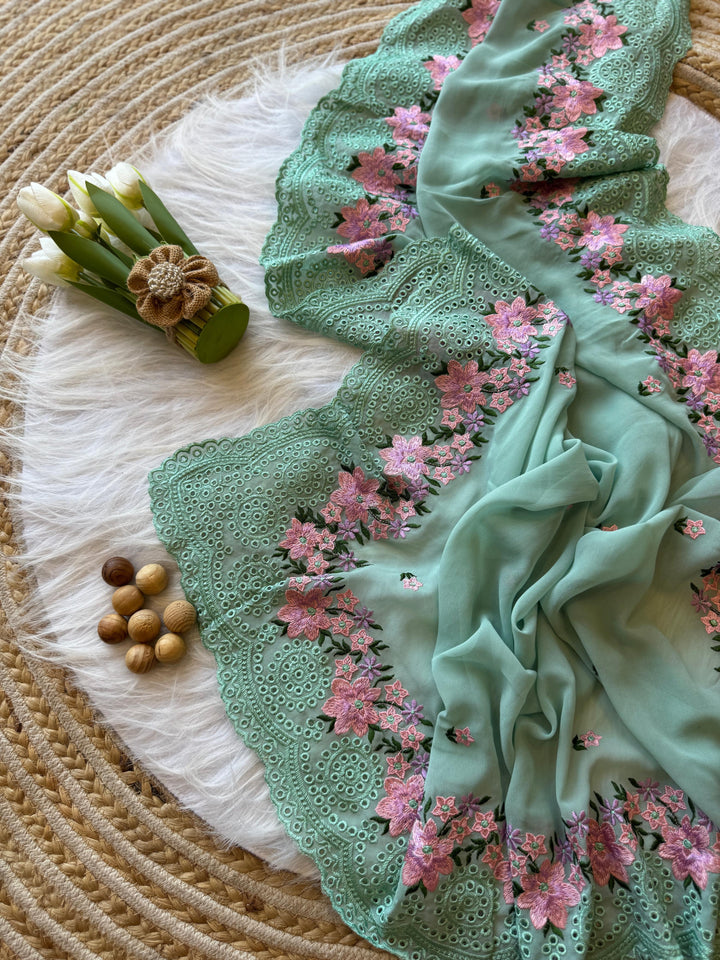 Rain's Gift Georgette Silk Saree