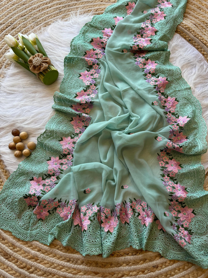 Rain's Gift Georgette Silk Saree
