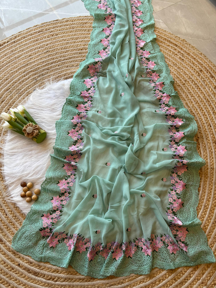 Rain's Gift Georgette Silk Saree