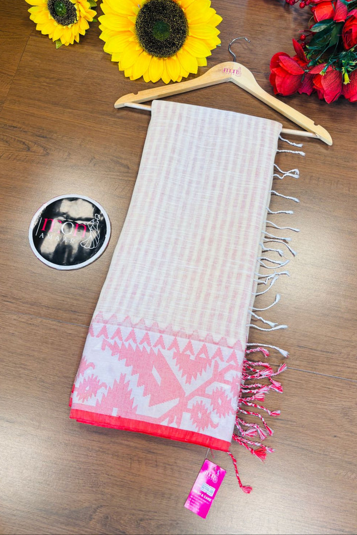 Ritu Linen Jamdani Saree